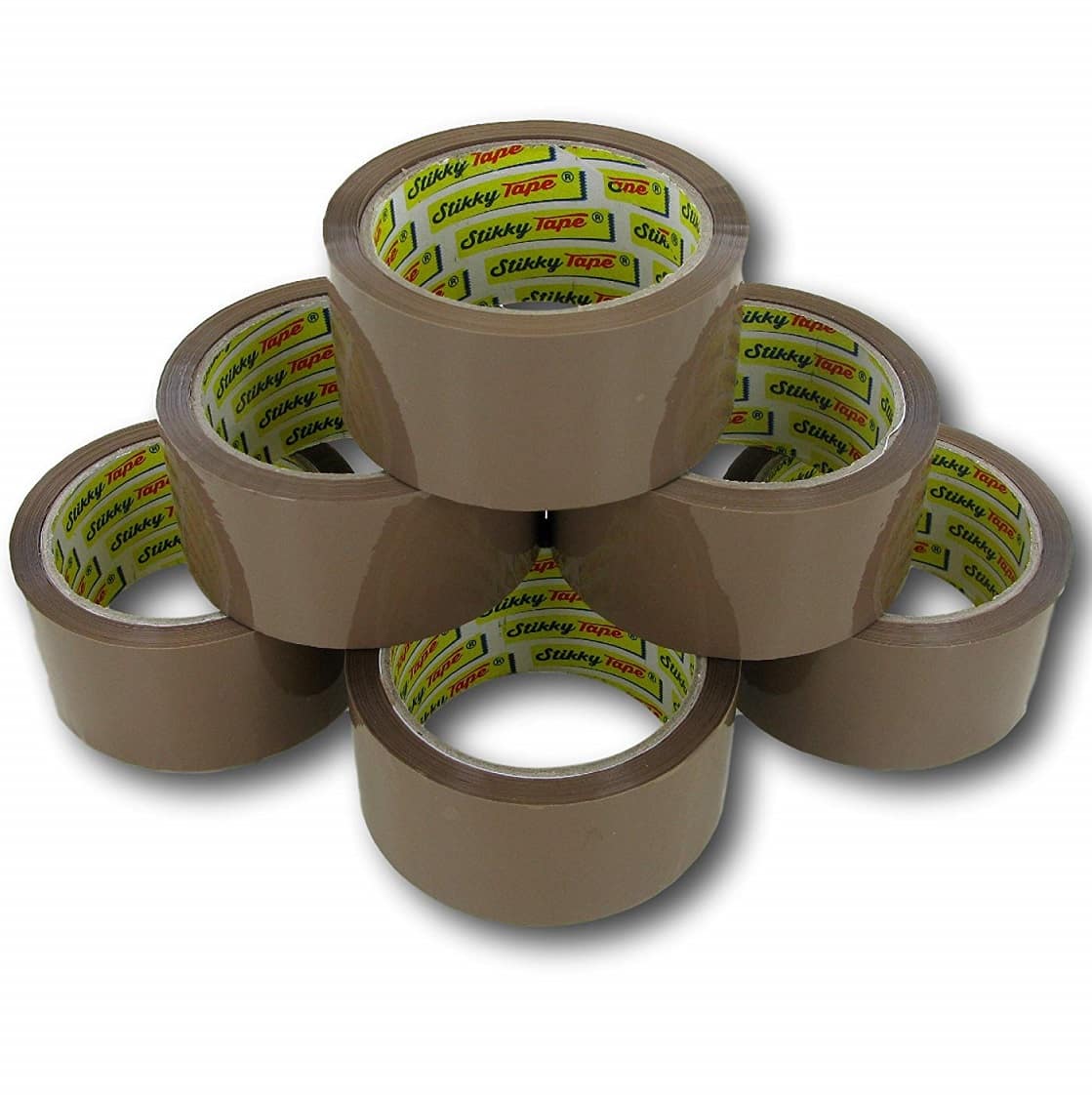 1 x Roll Each of Brown and Clear Polyprop Parcel Packing Tape 48mm x 66M 