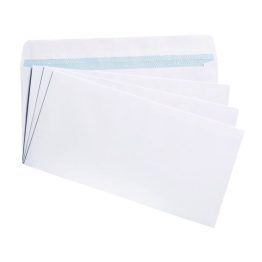 100 DL Plain White Self Seal Envelops
