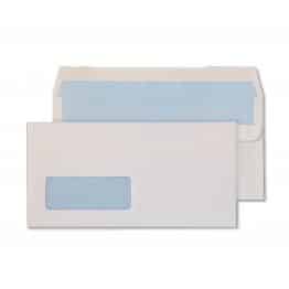 100 DL Plain White Window Self Seal Envelopes