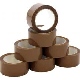 FRAGILE 48mm x 50M Rolls PARCEL TAPE BROWN Buff STRONG PACKING TAPE CLEAR 