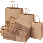 Twisted Handle Paper Carrier Bags 32cm x 44.5cm x 17cm Brown Manilla Plain (110GSM)