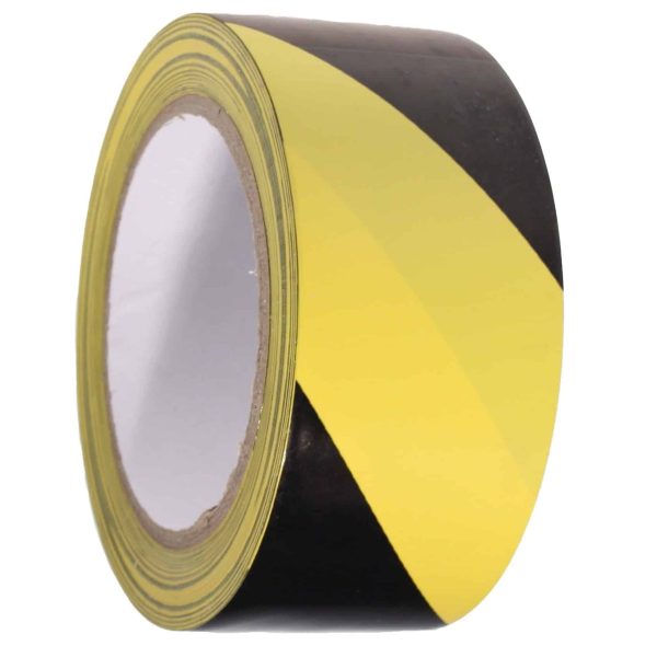 HAZARD WARNING PVC BLACK/YELLOW TAPE 50MM X 33M (Adhesive)