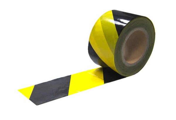 BLACK/YELLOW BARRIER TAPE 72MM X 500M (NON-ADHESIVE)